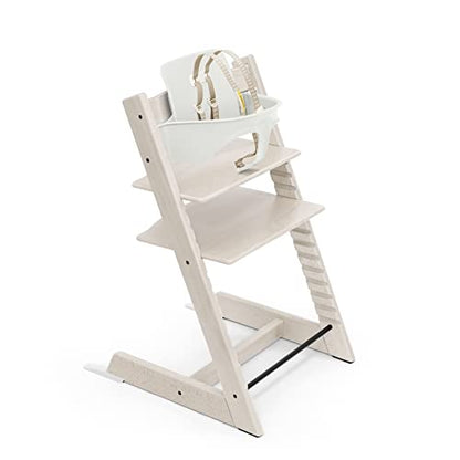 Tripp Trapp High Chair from Stokke includes Baby Set with Removable Harness (Whitewash)