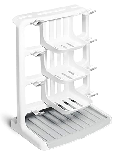 Munchkin® Tidy Dry™ Space Saving Vertical Bottle Drying Rack for Baby Bottles,(White)