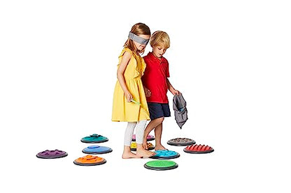 New GONGE Tactile Sensory Discs - Set of 20 Textured Stepping Discs (Vibrant)