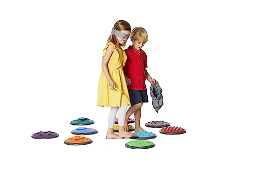 New GONGE Tactile Sensory Discs - Set of 20 Textured Stepping Discs (Vibrant)