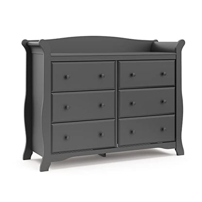 Storkcraft Avalon 6 Drawer Double Dresser (Gray)