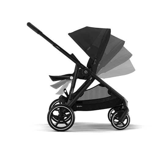 New Cybex Gazelle S All-in-One Toddler and Baby Stroller Moon Black, Black Frame