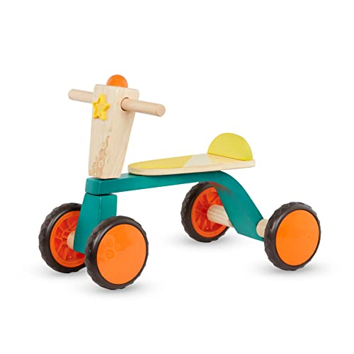 B. Toys- Smooth Rider- Ride On- Wooden Toddler Bike – Balance Toys for Toddlers – Push & Ride Bike – Four Wheels – 18 Months +, Large, Multicolor