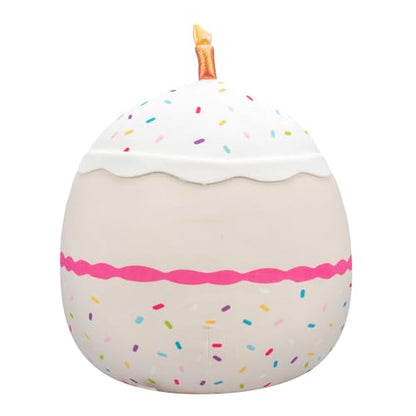 New Squishmallows Original 14-Inch Lyla Vanilla Birthday Cake with Rainbow Sprinkles Embroidery