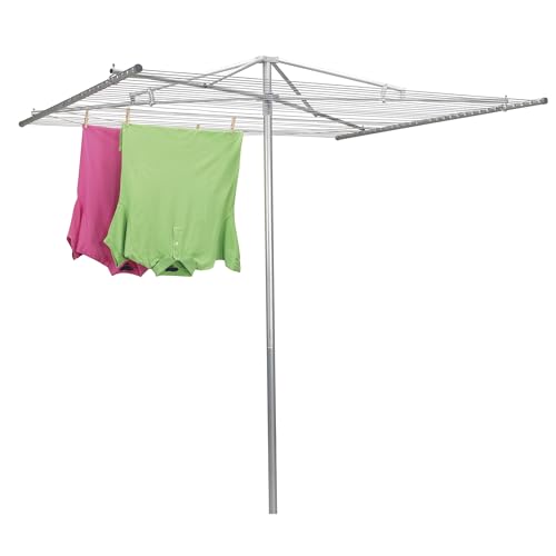 New Household Essentials 17140-1 Rotary Outdoor Umbrella Drying Rack- Clothesline