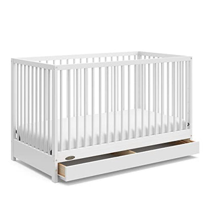 New Graco Teddi 4-in-1 Convertible Mini Crib with Bonus Water-Resistant Mattress (White)