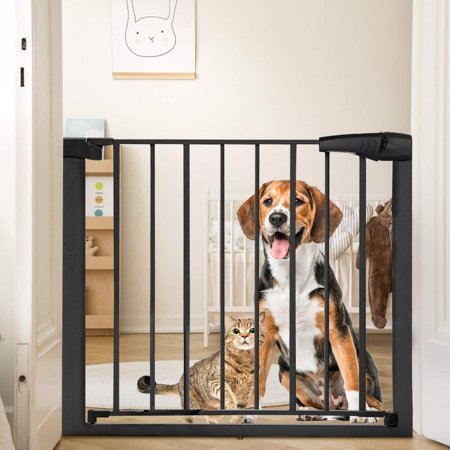 New Baby Safety Gate Baby Gates for Top Stairs Doorway 29.5 - 40.5 Wide Pressure Mount (Black)