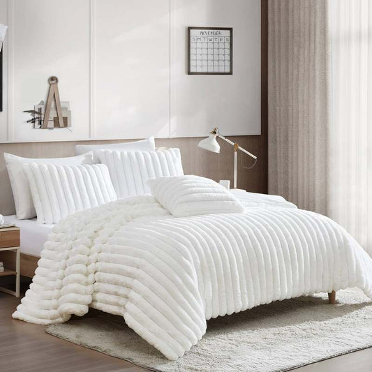 3pc Twin/Twin Extra Long Everett Comforter Bedding Set (White) - Kidsy
