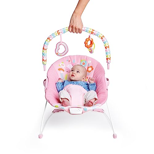 Bright Starts Baby Bouncer Soothing Vibrations (Fancy Fantasy, Pink Unicorn)