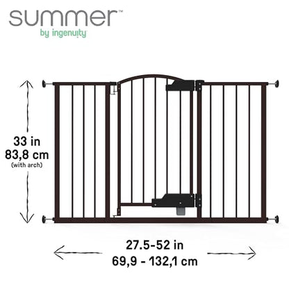 New Summer by Ingenuity Hands-Free Foot Open Thruway 52W Series Pet & Baby Gate, 29"-52" Wide, 28" Tall, Espresso