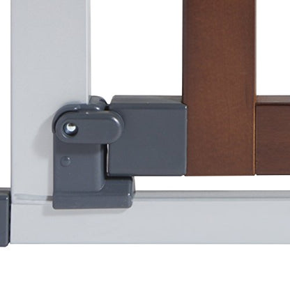 New Munchkin® Auto Close Modern™ Pressure Mounted Baby Gate (Dark Wood and Silver Metal)