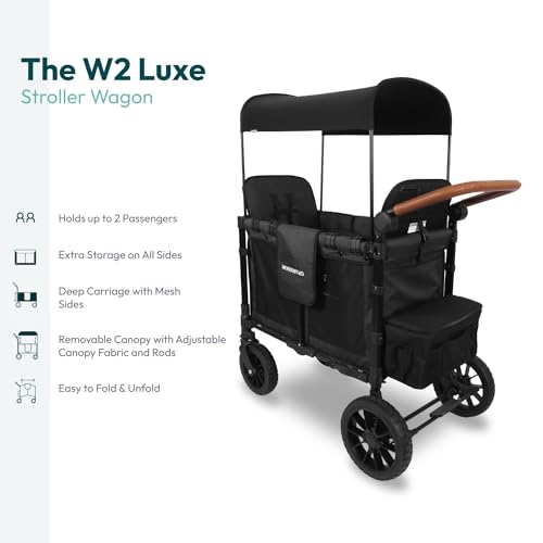 WONDERFOLD W2 Elite Double Stroller Wagon-Volcanic Black