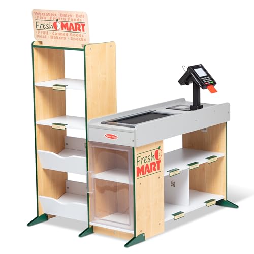 New Melissa & Doug Freestanding Wooden Fresh Mart Grocery Store - FSC Certified