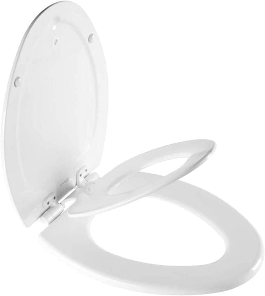 Mayfair NextStep Toilet Seat with Built-In Potty Training Seat (Elongated, White)