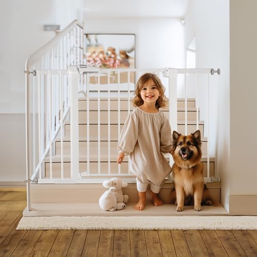 New Babelio Metal 29-48'' Auto Close Easy Install Pet/Baby Gate with Y Spindle Rods