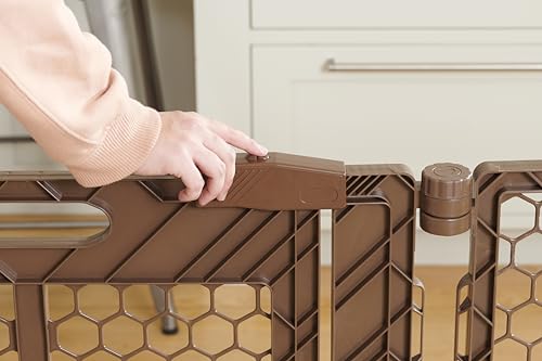 New Regalo Super Wide Adjustable Baby Gate & Play Yard, 192 Inch (Brown)