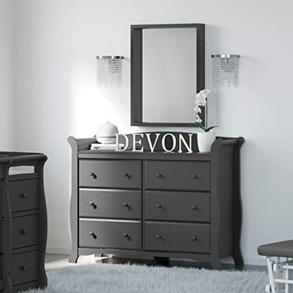 Storkcraft Avalon 6 Drawer Double Dresser (Gray)