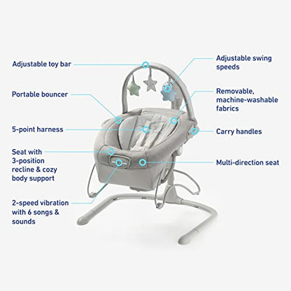 Graco Soothe 'n Sway LX Baby Swing with Portable Bouncer (Derby)