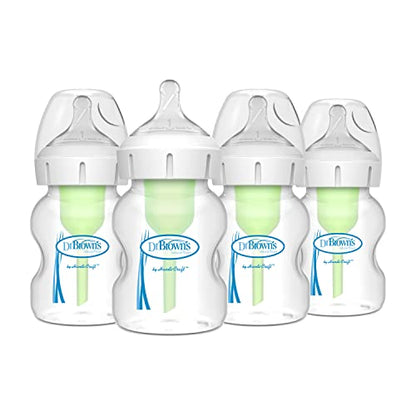 New Dr. Brown's Natural Flow Anti-Colic Options+ Wide-Neck Baby Bottles