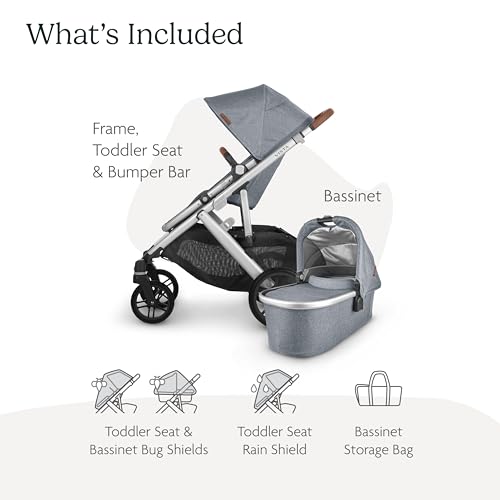 UPPAbaby Vista V2 Stroller with Bassinet (Gregory - Blue Mélange)