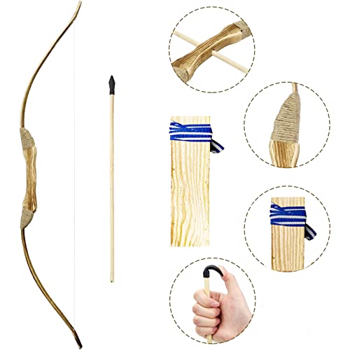 Wooden Bow and Arrow Set - 2 PCS Set Toy Bow and Arrow