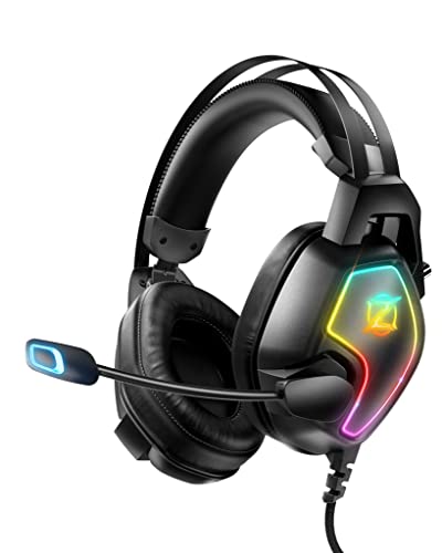 New Gaming Headset for Xbox One Series X/S PS4 PS5 PC Switch, Noise Canceling Headphones with Microphone, 3.5mm Audio Jack, Auto-Adjust Headband