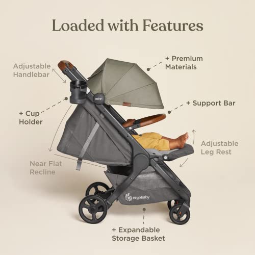 New Ergobaby Metro+ Deluxe Compact Baby Stroller (London Grey)