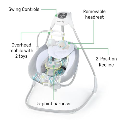 Ingenuity SimpleComfort Lightweight Compact 6-Speed Baby Swing (Everston)