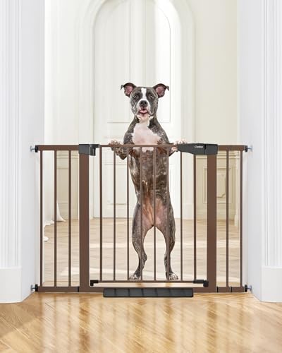 New Cumbor 29.7-46" Baby Gate for Stairs (Brown)