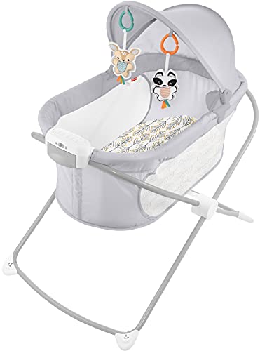 New Fisher-Price Baby Bedside Sleeper Soothing View Projection Bassinet (Fawning Leaves)