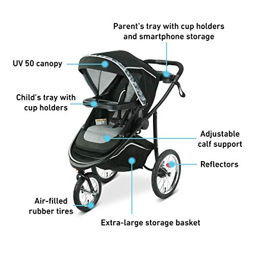 Graco Modes Jogger 2.0 Travel System | Includes Jogging Stroller and SnugRide SnugLock 35 LX Infant Car Seat, Zion