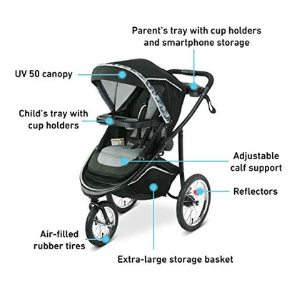 Graco Modes Jogger 2.0 Travel System | Includes Jogging Stroller and SnugRide SnugLock 35 LX Infant Car Seat, Zion