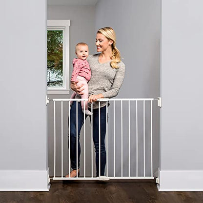 Regalo 2-in-1 Extra Wide Stairway and Hallway Walk ThroughBaby Safety Gate (White)