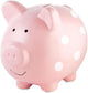 New Pearhead Large Ceramic Piggy Bank (Pink Polka Dots)