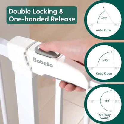 New Babelio Metal 29-48'' Auto Close Easy Install Pet/Baby Gate with Y Spindle Rods