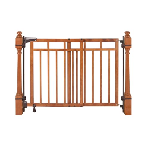 Summer Infant Wood Banister & Stair Safety Pet and Baby Gate, 32"-48" Wide, 33" Tall, Oak