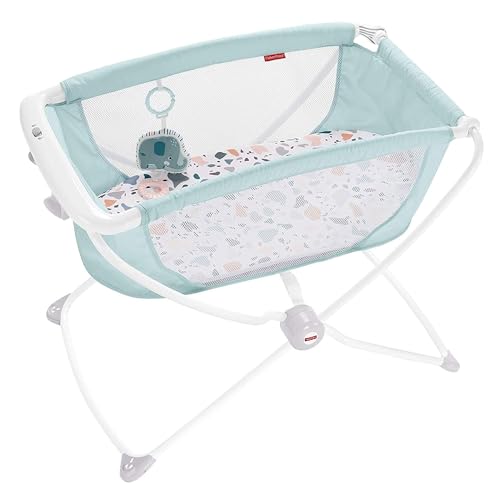 Fisher-Price Baby Crib Rock With Me Bassinet Portable Cradle (Pacific Pebble)