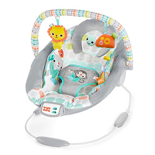 New Bright Starts Comfy Baby Bouncer Soothing Vibrations Infant Seat (Whimsical Wild)