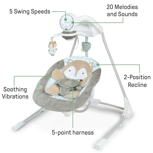 Ingenuity InLighten 5-Speed Baby Swing (Kitt Fox)