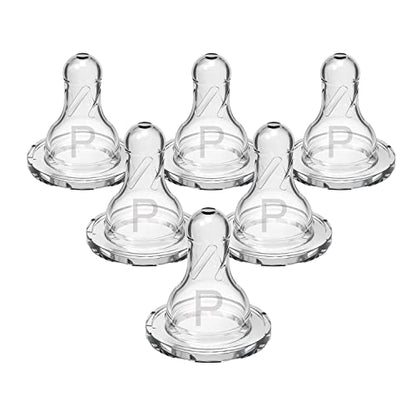 New Dr. Brown’s Natural Flow Preemie Flow Narrow Baby Bottle Silicone Nipple | 6 Count (Pack of 1)