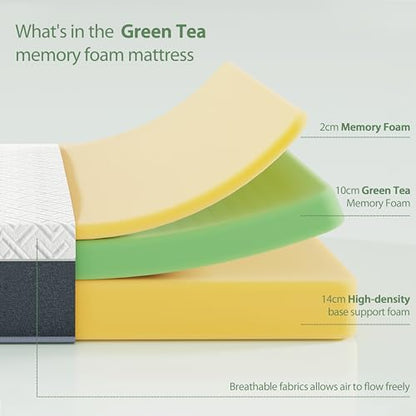 New HOXURY Twin Mattress 10 Inch Green Tea Memory Foam Mattress