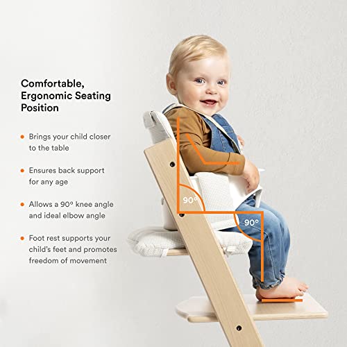 Stokke Tripp Trapp High Chair and Cushion with Stokke Tray (Natural Whitewash with Nordic Grey)