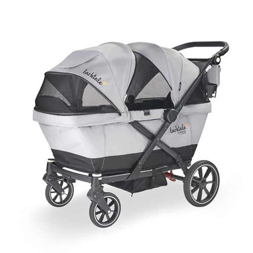 Larktale Caravan Coupe Double Seater Collapsible Wagon (Grey/Black)