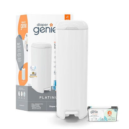 Diaper Genie Platinum Pail, Lilly White