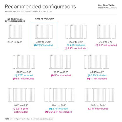 Munchkin® Easy Close Pressure Mounted Baby Gate (White - 35x29.5 Inch)