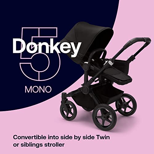 New Bugaboo Donkey 5 Mono Complete Stroller - Midnight Black/Misty White