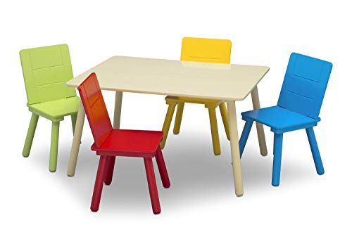 New Delta Children Kids Table and Chair Set (Natural/Primary)