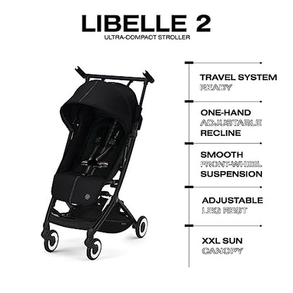 New CYBEX Libelle 2 Baby Pockit Travel Stroller Moon Black