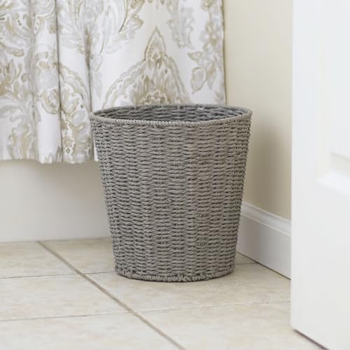 New Household Essentials Grey ML-7292 Wicker Waste Bin for Nursery