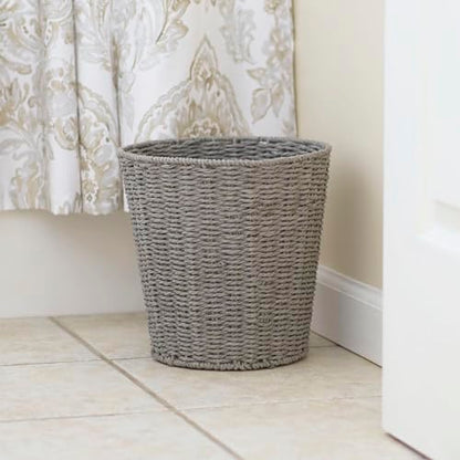 New Household Essentials Grey ML-7292 Wicker Waste Bin for Nursery